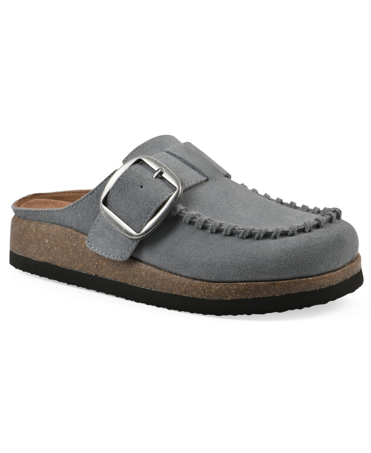 White Mountain Women's Bayberry Round Toe Mules In Blue Raspberry Suede