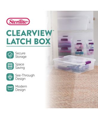 32 Quart Clear View Storage Container Tote w/ Latching Lid, 24 Pack