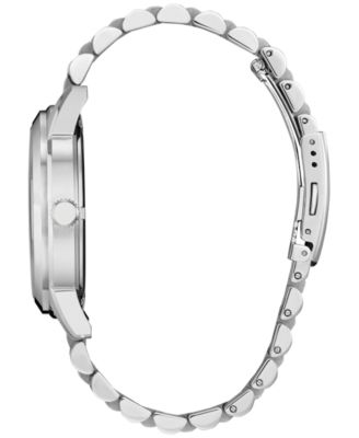 Men's Classic Rolan Silver-Tone Stainless Steel Bracelet Watch 40.5mm