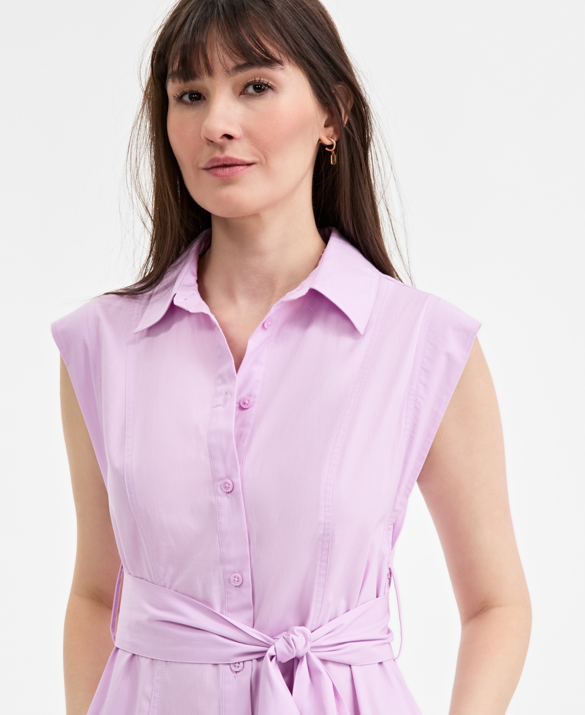 On 34th Women's Cotton Belted Midi Shirtdress, Exclusively at Macy's
