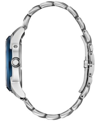 Men's Classic Calendrier Silver-Tone Stainless Steel Bracelet Watch 41.8mm