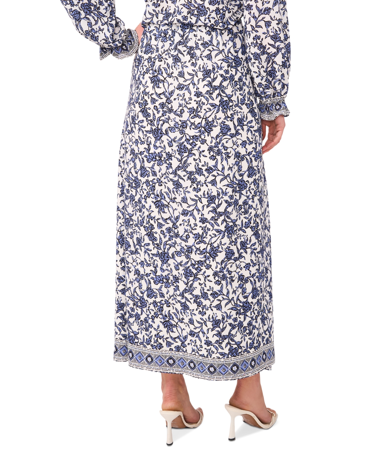 Sam & Jess Sam Jess Womens Floral Print Off The Shoulder Top Maxi Skirt In Provence