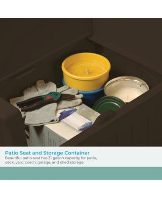 31 Gallon Patio Seat Outdoor Storage and Bench Chair, Java | PB2600J