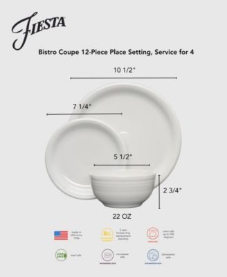 Aegean Bistro Coupe 12 Pc. Dinnerware Set, Service For 4