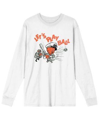 Men's Let's Play Ball Crew Neck Long Sleeve Tee