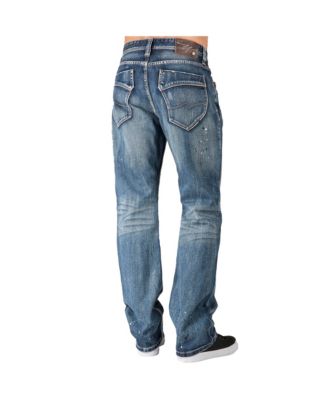 Men's Slim Straight Destroyed Sanding Whiskering Premium Jeans