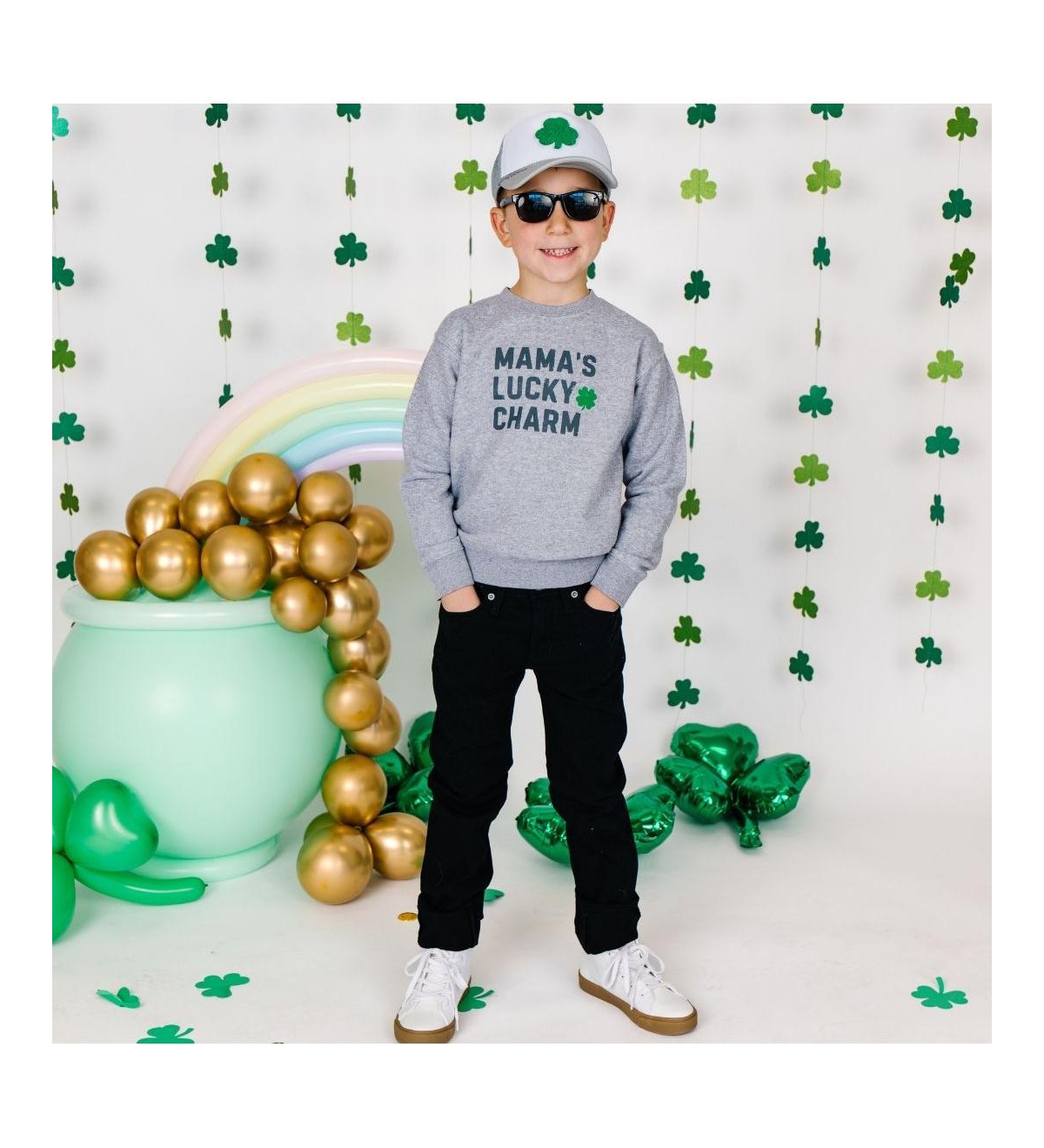 Sweet Wink Toddler Boys Mama's Lucky Charm St. Patrick's Day Sweatshirt