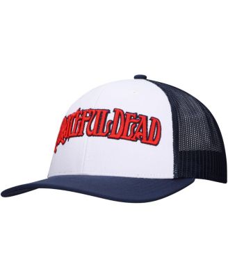 Men's and Women's White/Navy The Grateful Dead Wordmark Trucker Adjustable Hat