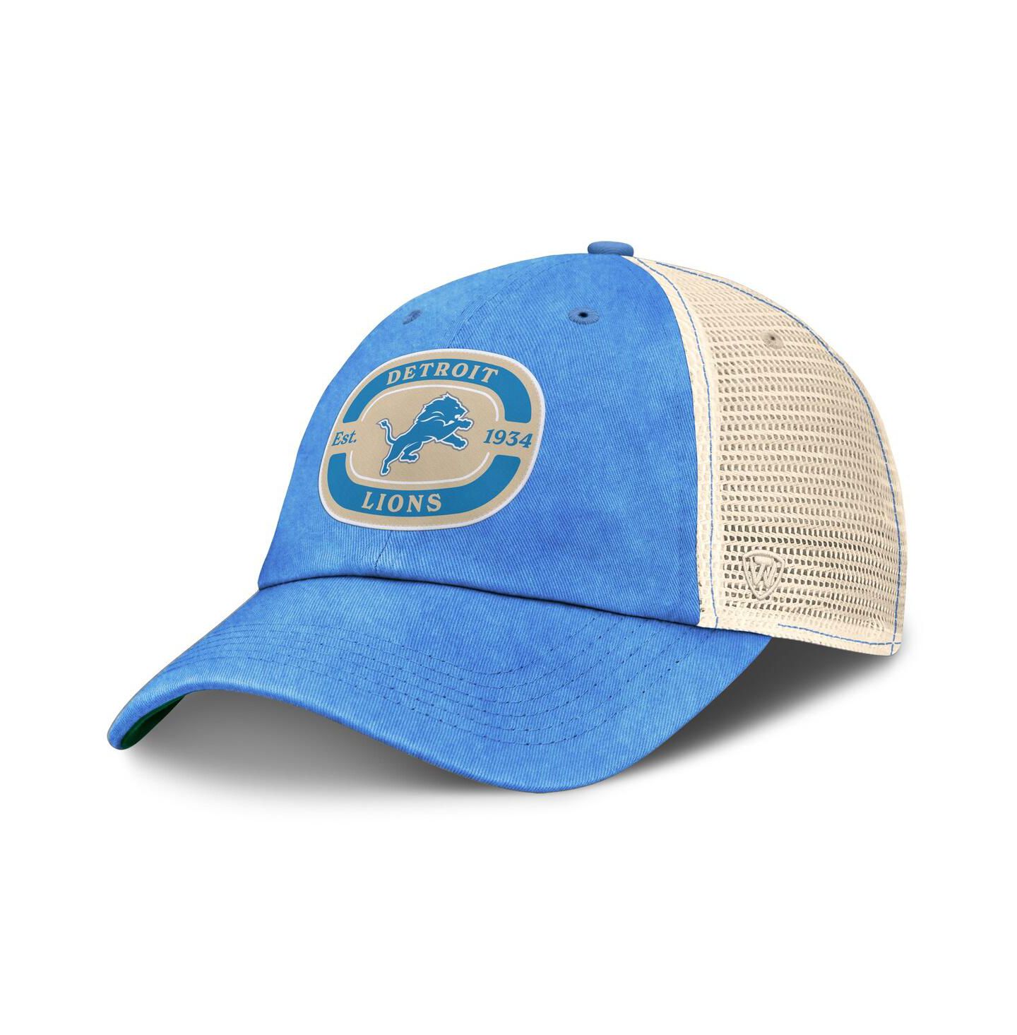 Мужская кепка Top of the World Blue Detroit Lions Team Patch Adjustable Hat — фото 1