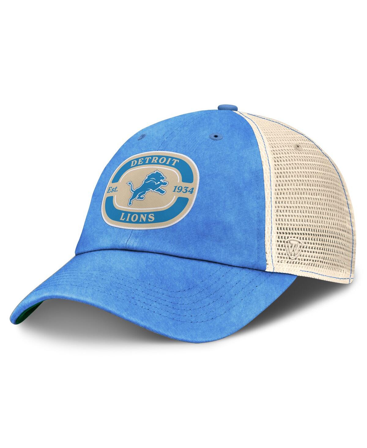 Men's Blue Detroit Lions Team Patch Adjustable Hat - Blue, Natural