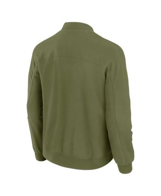 Men's Olive Detroit Lions Lightweight Cover-4 Tri-Blend Full-Zip Jacket