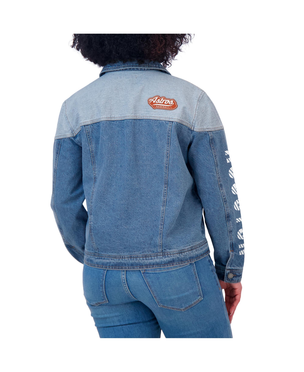 WEAR BY ERIN ANDREWS WOMEN'S HOUSTON ASTROS FULL-BUTTON DENIM JACKET 