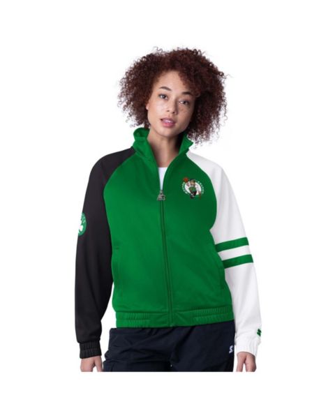 Женские куртки Starter Women's Kelly Green Boston Celtics Line Up Dolman Raglan Full-Zip Track Jacket