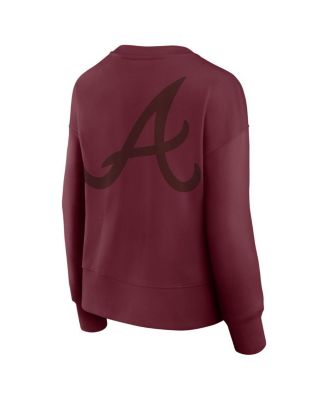 Women's Burgundy Atlanta Braves Elements Flow Pullover Sweatshirt