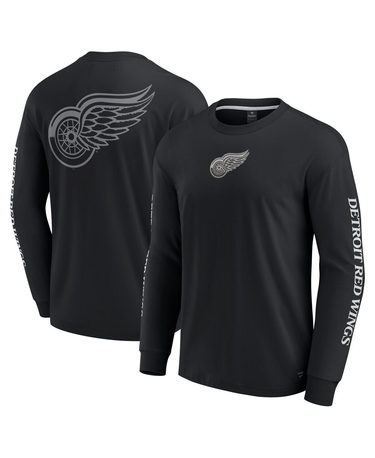 Fanatics Men's Black Detroit Red Wings Elements Strive Long Sleeve T-shirt In Black