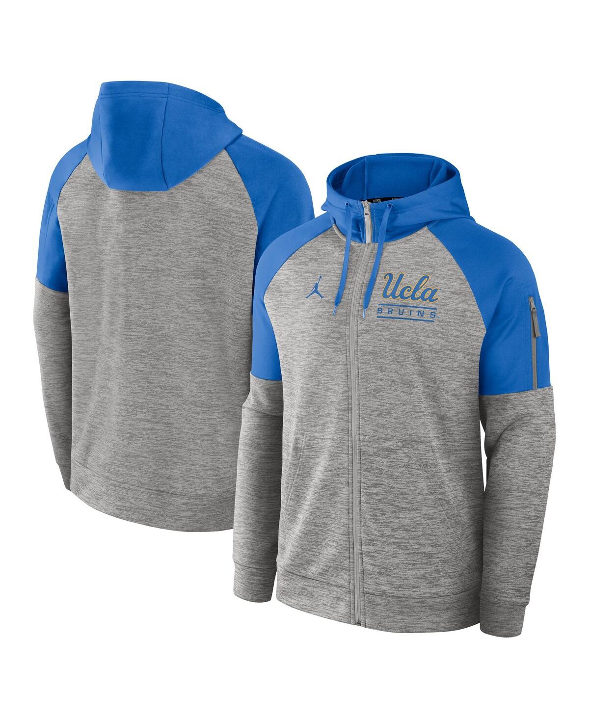 Men's Heather Gray Ucla Bruins Fitness RaglanÂ Performance Full-Zip Hoodie - Heather Gray