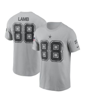 Nike - Men's CeeDee Lamb Gray Dallas Cowboys 2024 Salute To Service Name Number T-shirt