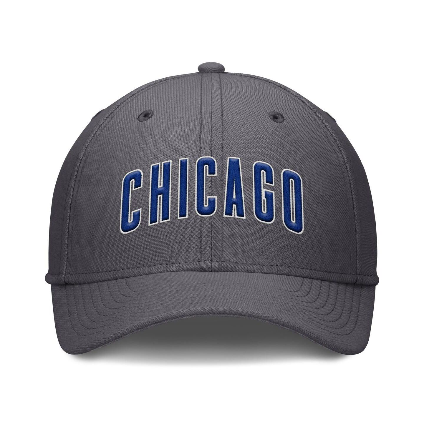 Мужская кепка Nike Gray Chicago Cubs Swoosh Performance Flex Hat — фото 4