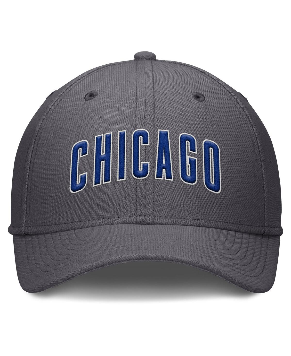 Nike Men's Gray Chicago Cubs Swoosh Performance Flex Hat In Gray