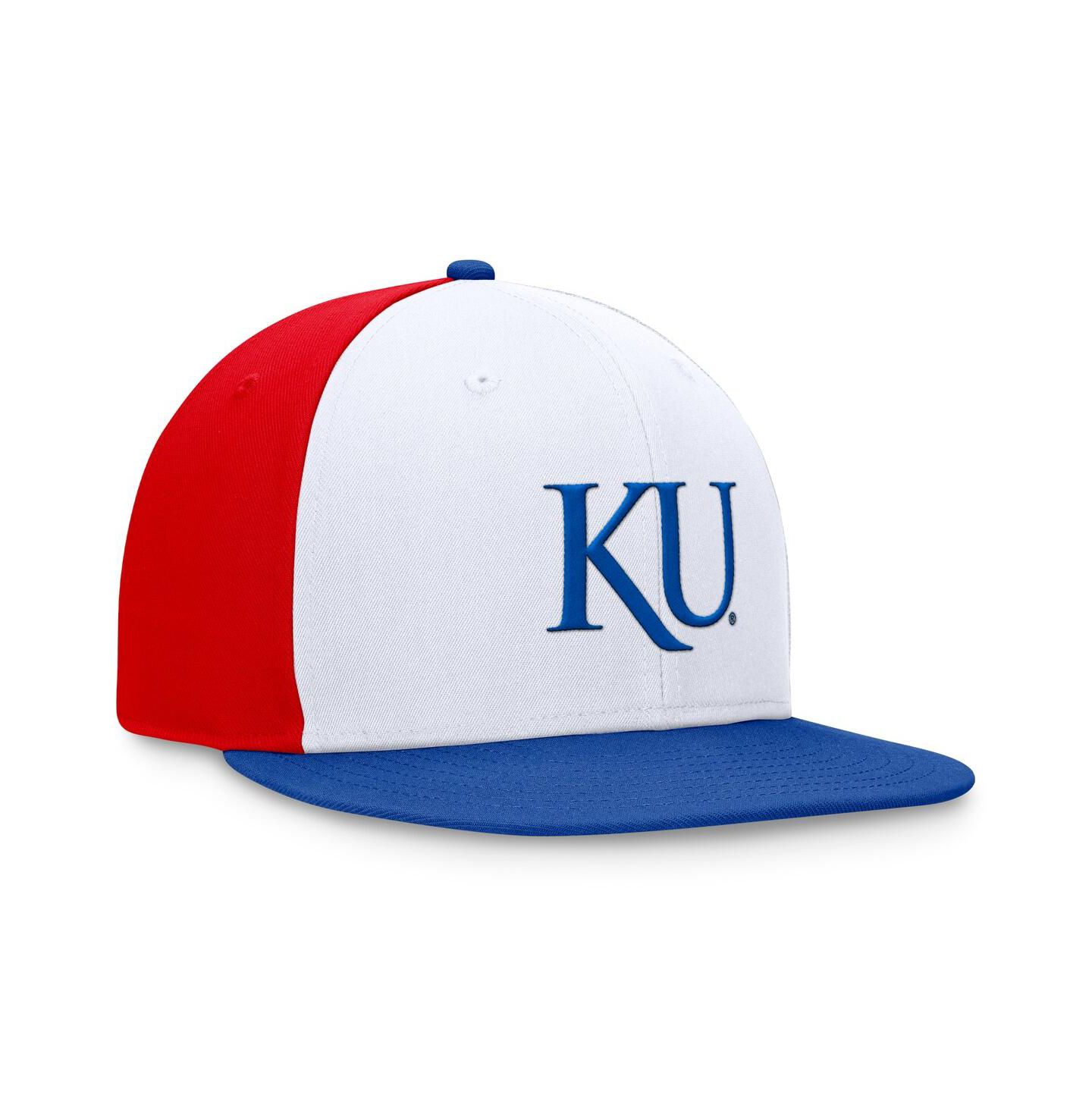 Мужская кепка Top of the World White/Royal Kansas Jayhawks Tri-Tone Heritage Collector Fitted Hat — фото 3