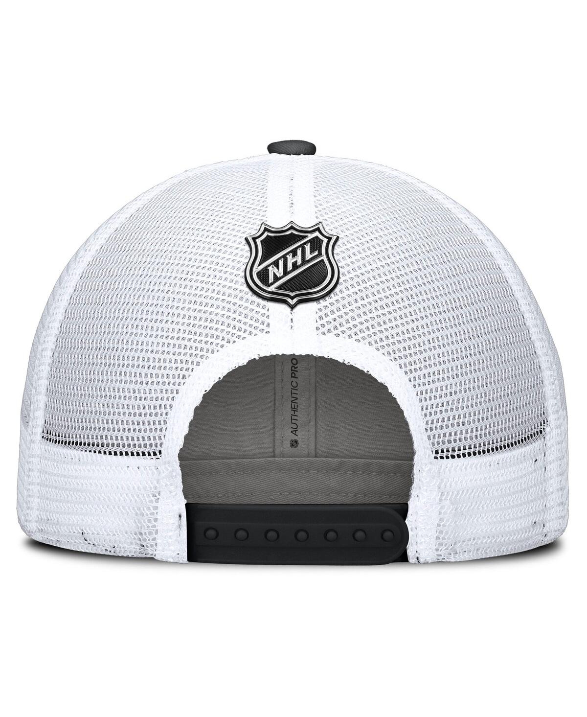 Fanatics Men's Black/white Boston Bruins Authentic Pro Simple Rink Trucker Adjustable Hat In Black,white