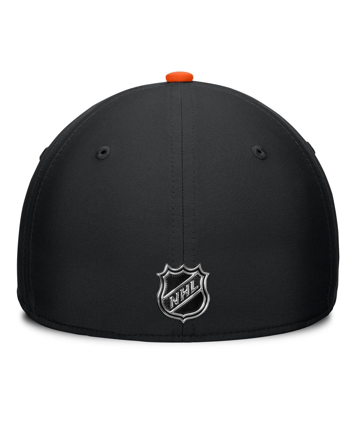 Fanatics Men's Black/orange Philadelphia Flyers Authentic Pro Rink Flex Hat In Black,orange