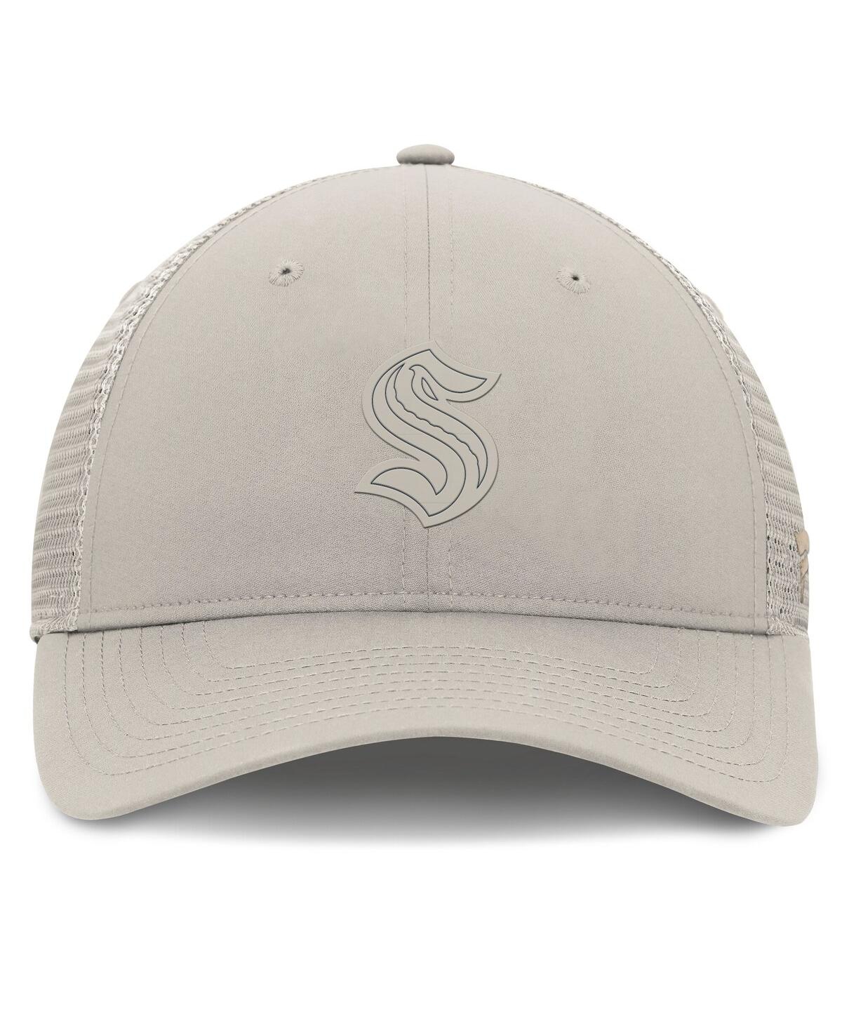 Fanatics Women's Tan Seattle Kraken Authentic Pro Road Trucker Adjustable Hat In Tan