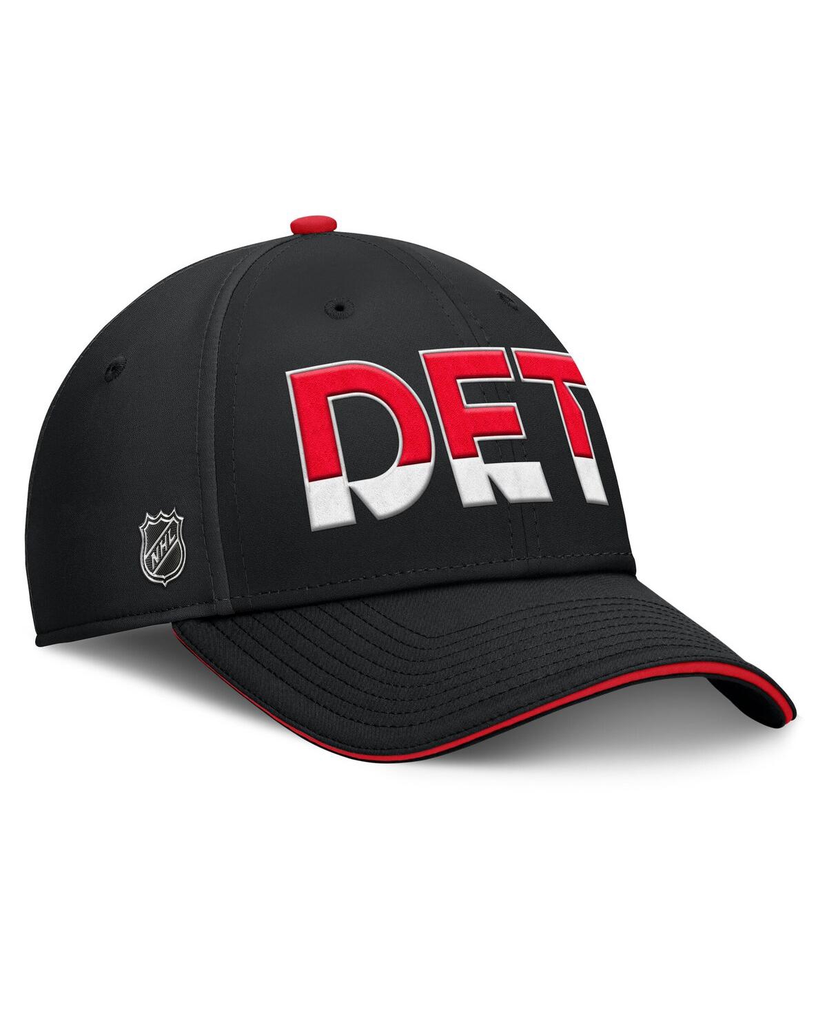 Fanatics Men's Black/red Detroit Red Wings Authentic Pro Rink Team Code Flex Hat In Black,red