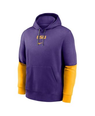 Men's Purple/Gold LSU Tigers 2024 Sideline Club Pullover Hoodie