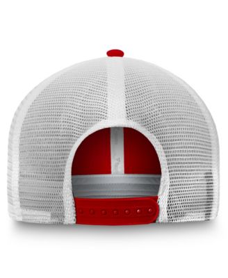 Men's Red/White New Jersey Devils Slouch Core Primary Logo Trucker Adjustable Hat