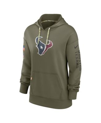Women's Olive Houston Texans Salute To Service Performance Pullover Hoodie