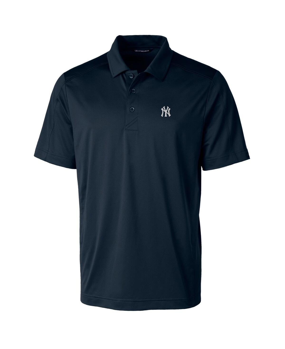 Cutter & Buck Men's Navy New York Yankees Prospect Textured Stretch Polo In Navy