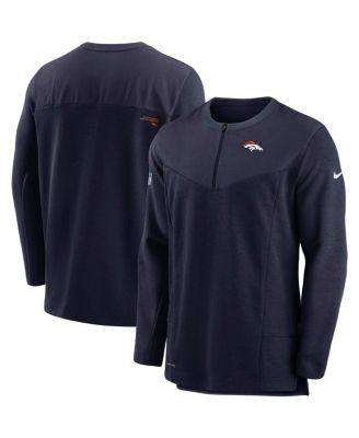Nike - Men's Navy Denver Broncos Sideline Half-Zip UV Performance Jacket