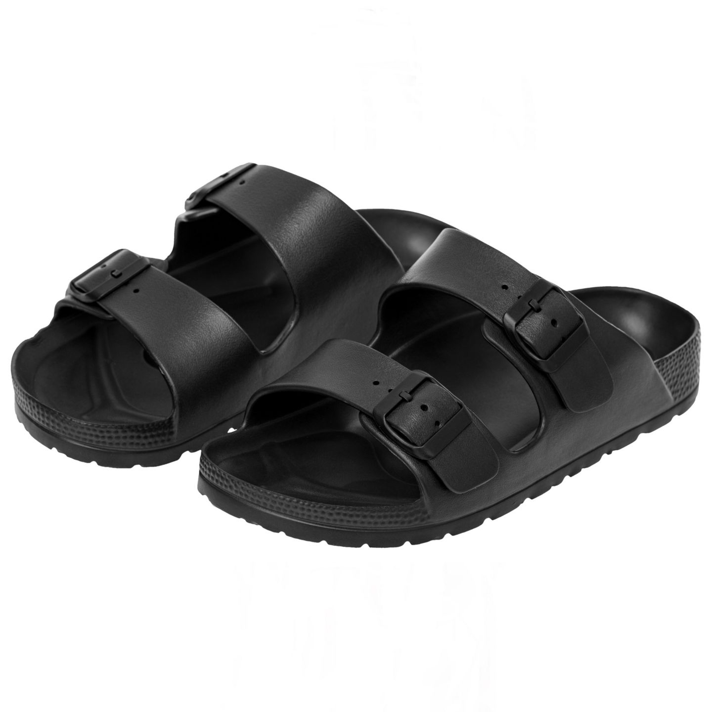 Мужские сандалии Alpine Swiss Double Strap EVA Slide Sandals Sole Flat Casual Comfort, цвет: Чёрный — фото 4