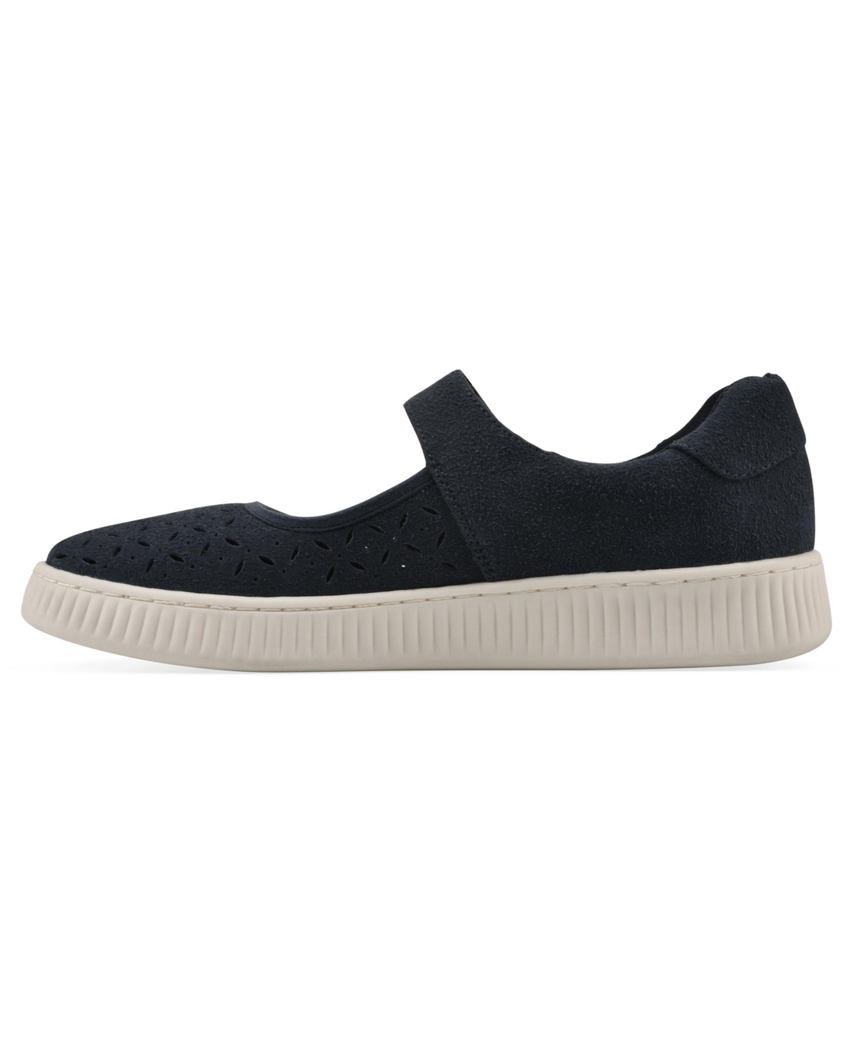 White Mountain Women's Doubles Round Toe Sneakers In Navy Sueded Smooth