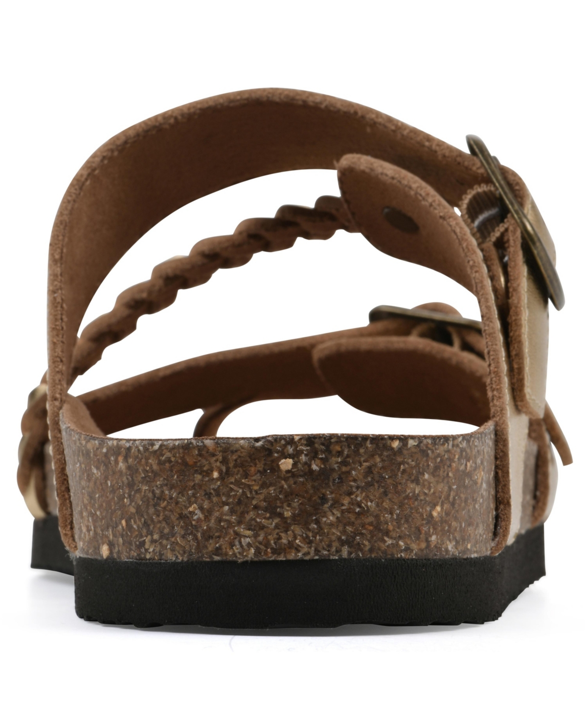 White Mountain Women's Hammy Round Toe Flat Sandals In Antique Gold Leather