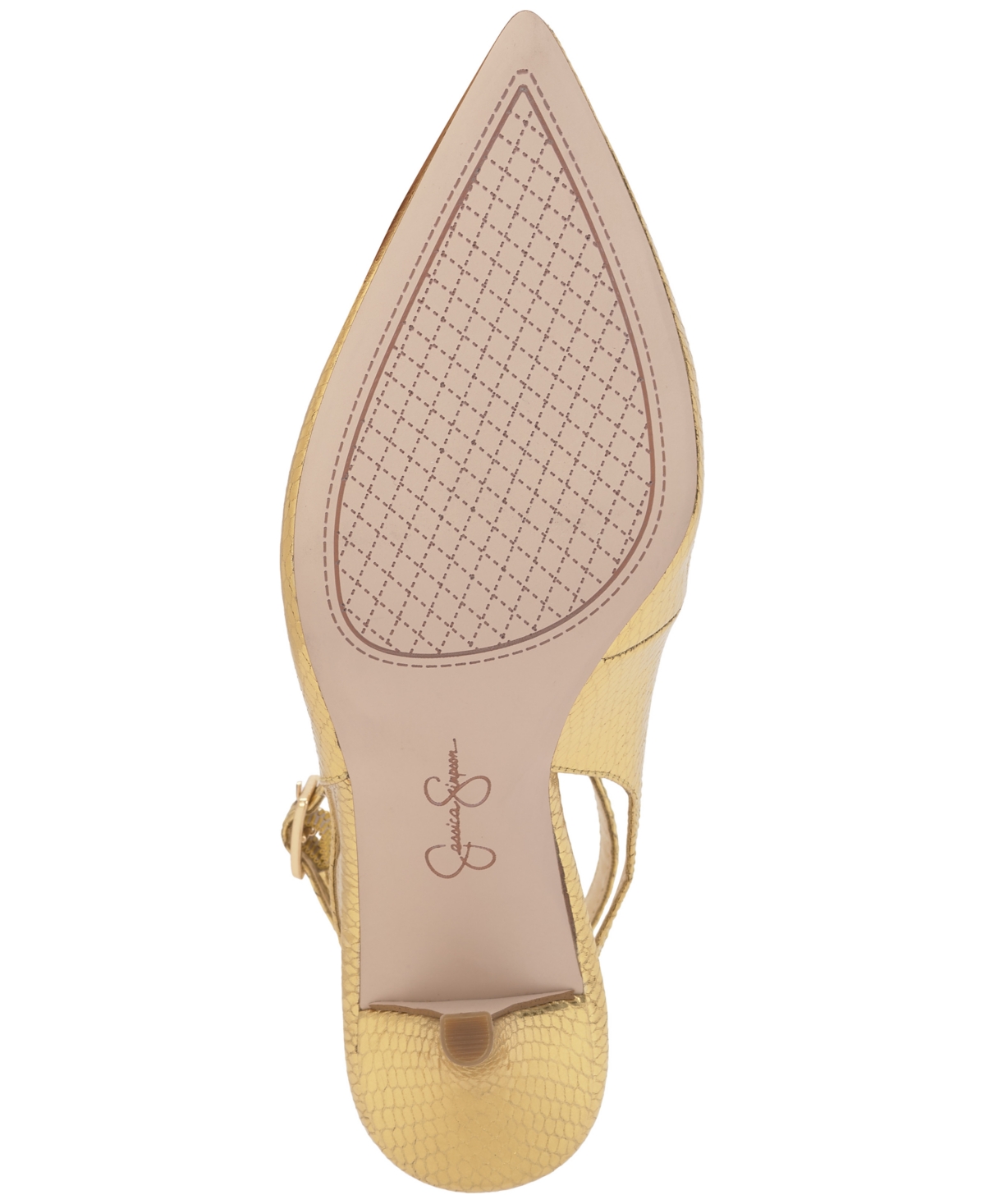 Jessica Simpson Women's Miriale Slingback Ankle-strap Pumps In Gold Snake