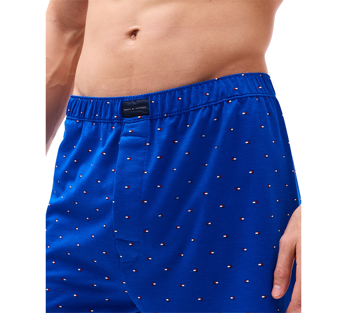 Tommy Hilfiger Men's 3-pack All Day Comfort Knit Boxers In Primary Red,royalty Micro Flag,desert