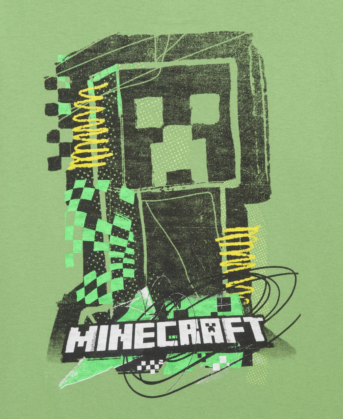 Shop Minecraft Little & Big Boys Front Back T-shirt In Green