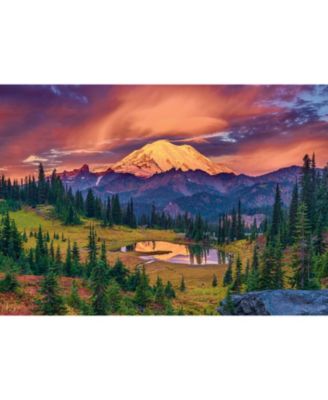 Red 1000 Piece Puzzle - Mountain Sunset