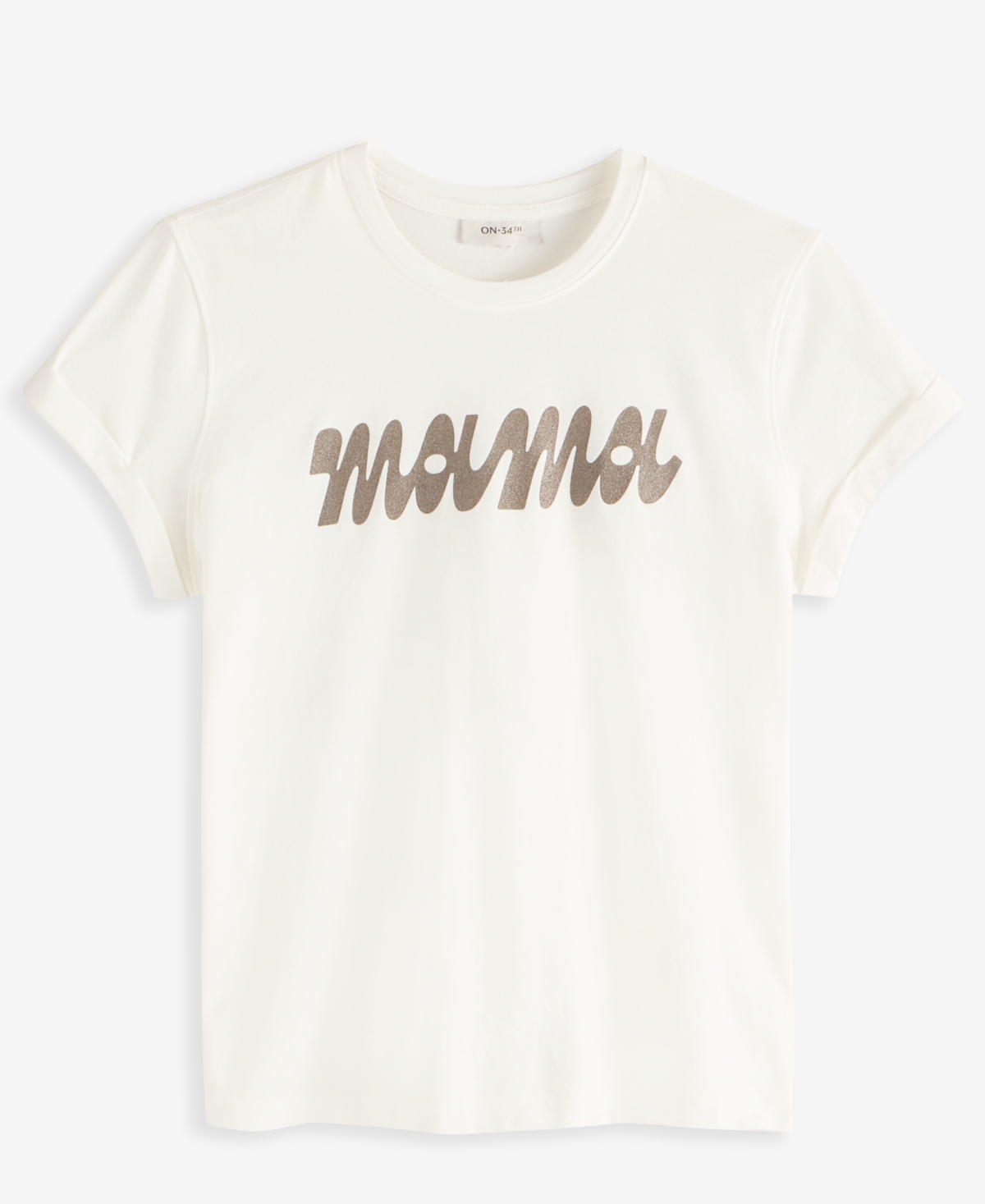 On 34th Women's Mama Graphic Relaxed-fit T-shirt, Exclusively At Macy's In Washed White