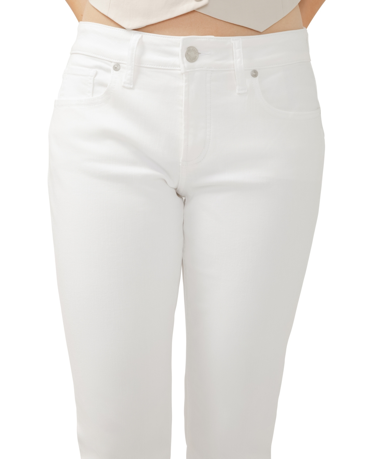 SILVER JEANS CO. WOMEN'S BOYFRIEND MID RISE SLIM LEG LUXE STRETCH JEANS 