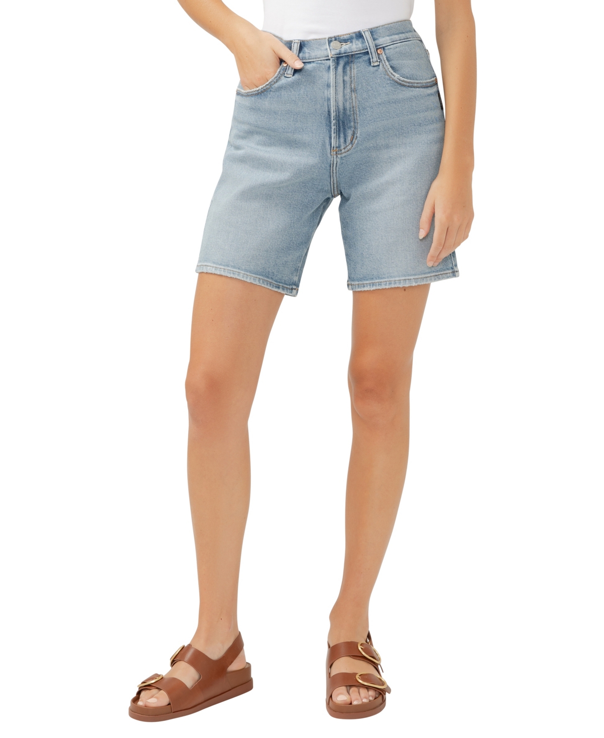 SILVER JEANS CO. WOMEN'S HIGH RISE LONG SHORTS 