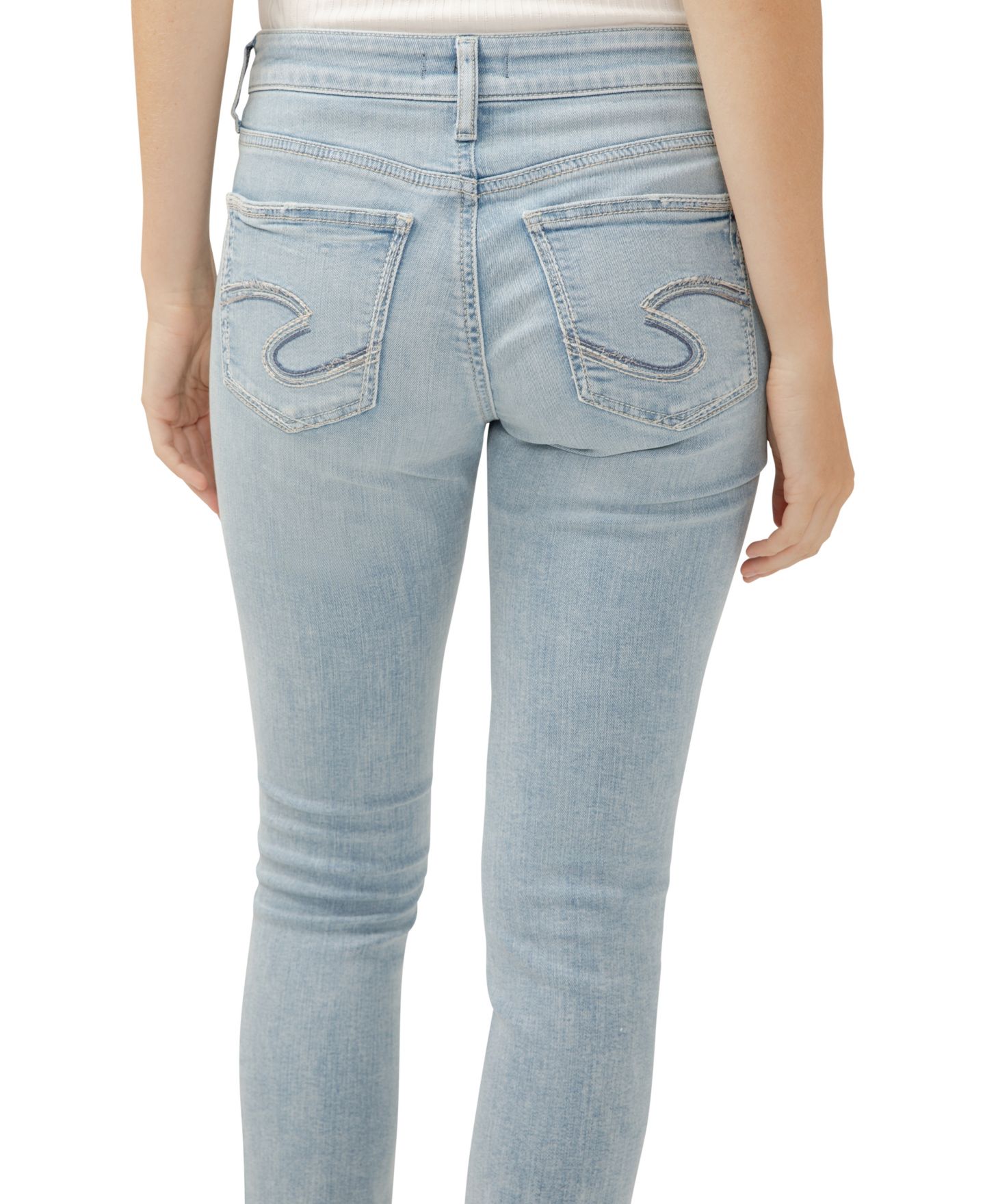 Женские джинсы Silver Jeans Co. Girlfriend Mid Rise Slim Leg, цвет: Индиго — фото 5