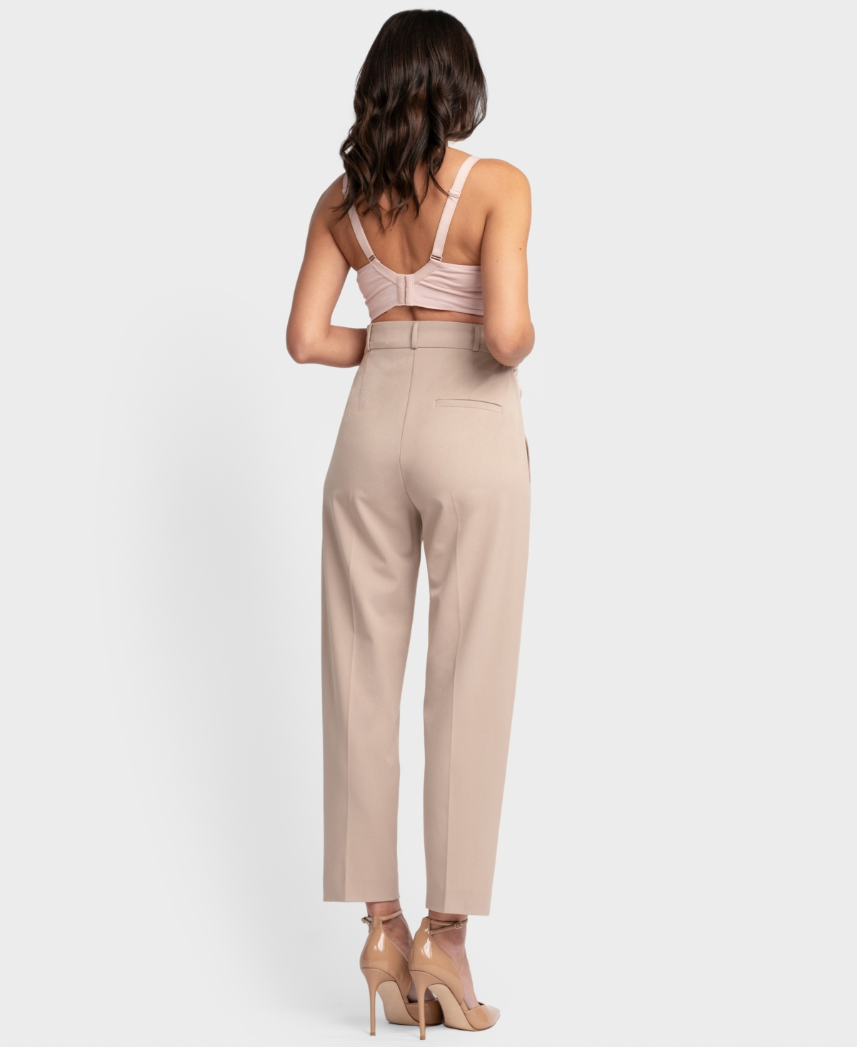 Shop Seraphine Women's Maternity Tapered Pants In Taupe