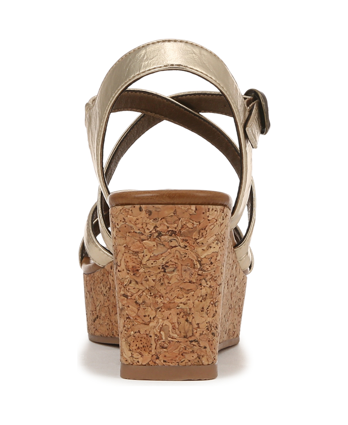 Shop Blowfish Malibu Women's Aurora Open Square Toe Strappy Wedge Sandals In Gold Faux Leather