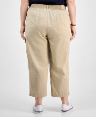 Plus Size Cropped Cargo Pants