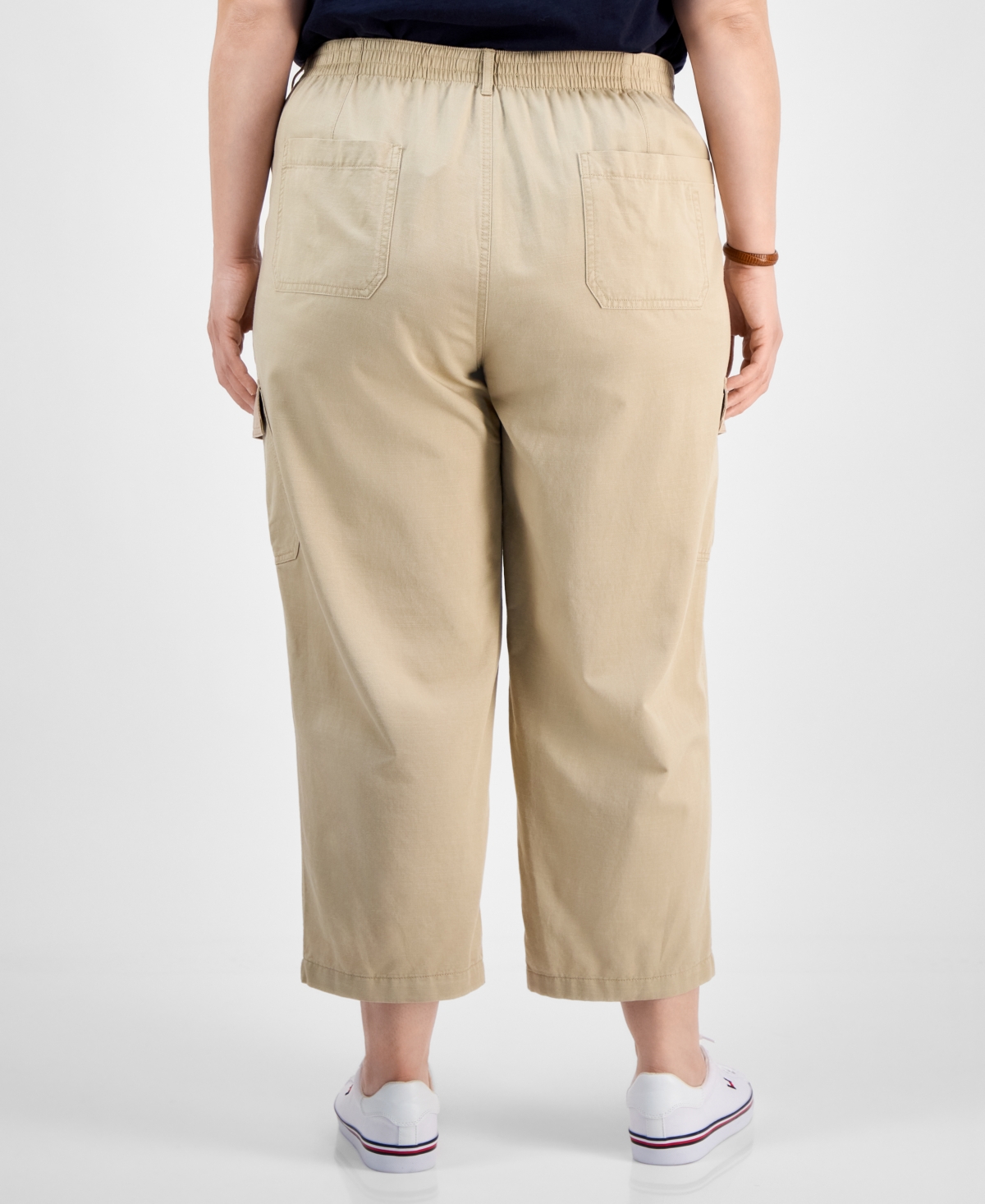 Tommy Hilfiger Plus Size Cropped Cargo Pants In Khaki