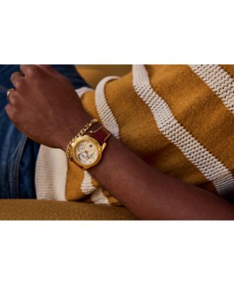 Men's Classic Calendrier Brown Leather Strap Watch 41.8mm