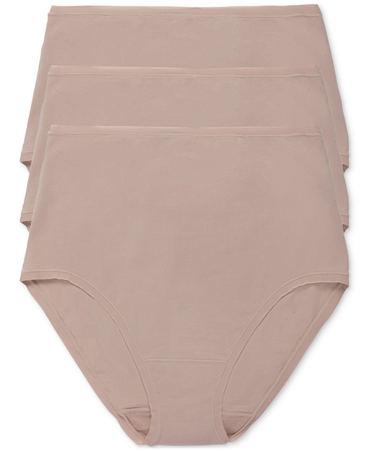 Natori Women's Bliss Bare Cotton 3-pk. High-waist Brief Underwear 778346mp In Cafe,cafe,cafe